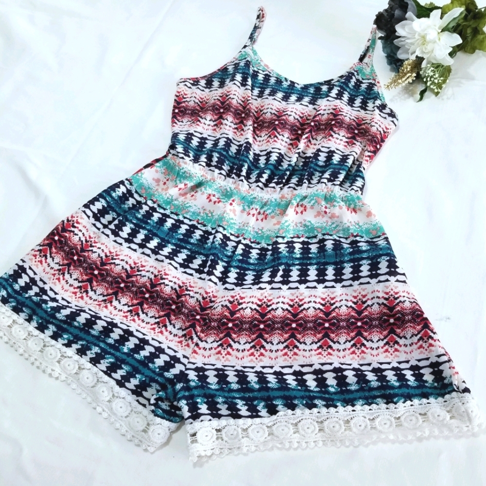Glam Doll Cami Striped Romper & Jumpsuits